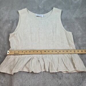 Petal & Pup Womens Top Linen Cotton Sz 6 Sleeveless Blouse Button Back Beachwear